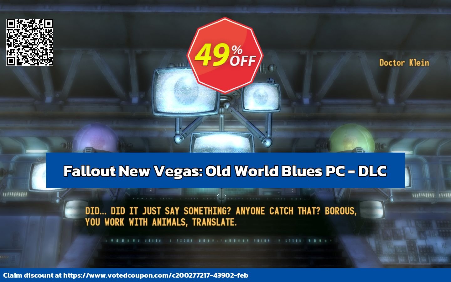 Fallout New Vegas: Old World Blues PC - DLC Coupon, discount Fallout New Vegas: Old World Blues PC - DLC Deal CDkeys. Promotion: Fallout New Vegas: Old World Blues PC - DLC Exclusive Sale offer