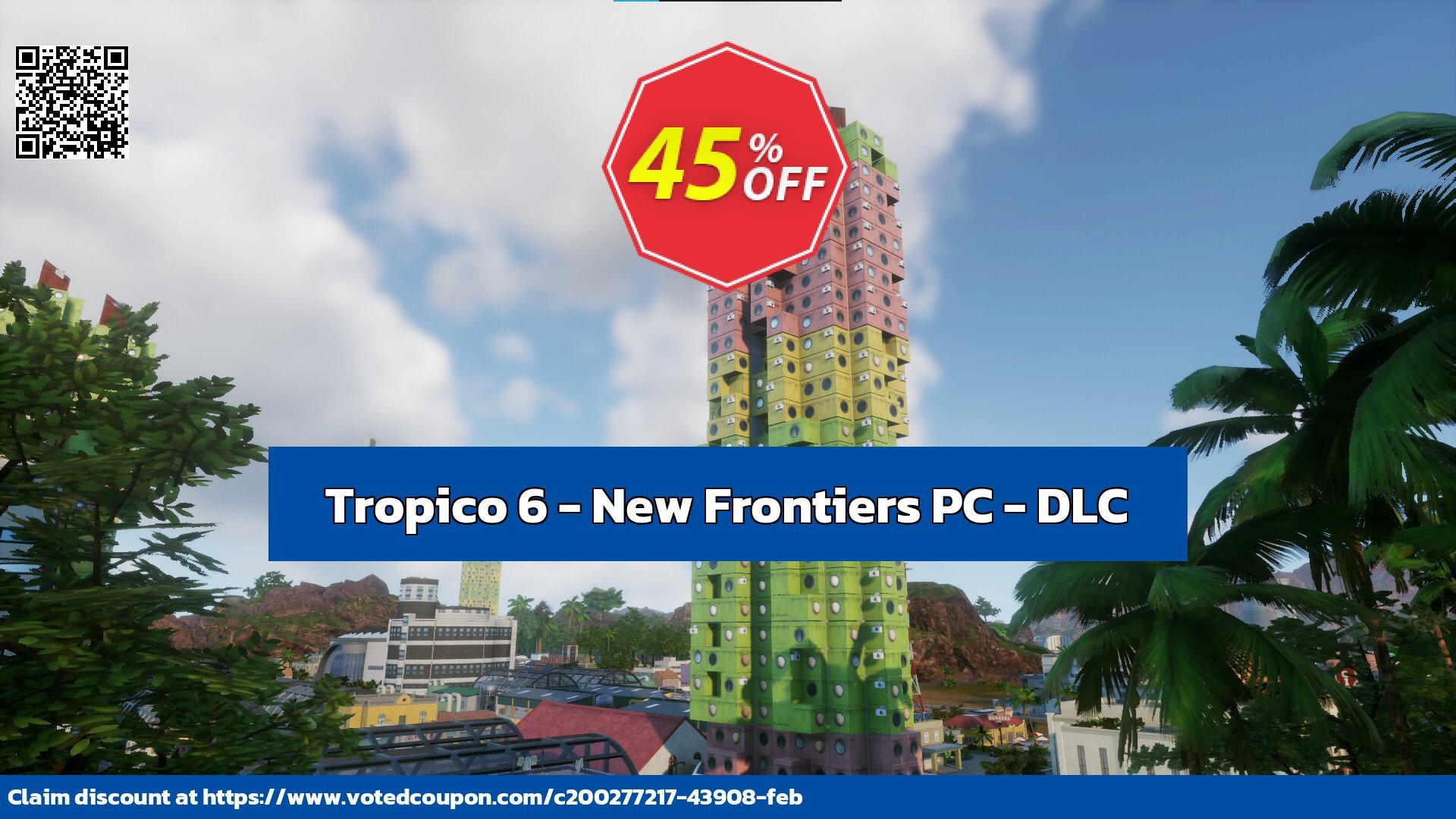 Tropico 6 - New Frontiers PC - DLC Coupon, discount Tropico 6 - New Frontiers PC - DLC Deal CDkeys. Promotion: Tropico 6 - New Frontiers PC - DLC Exclusive Sale offer