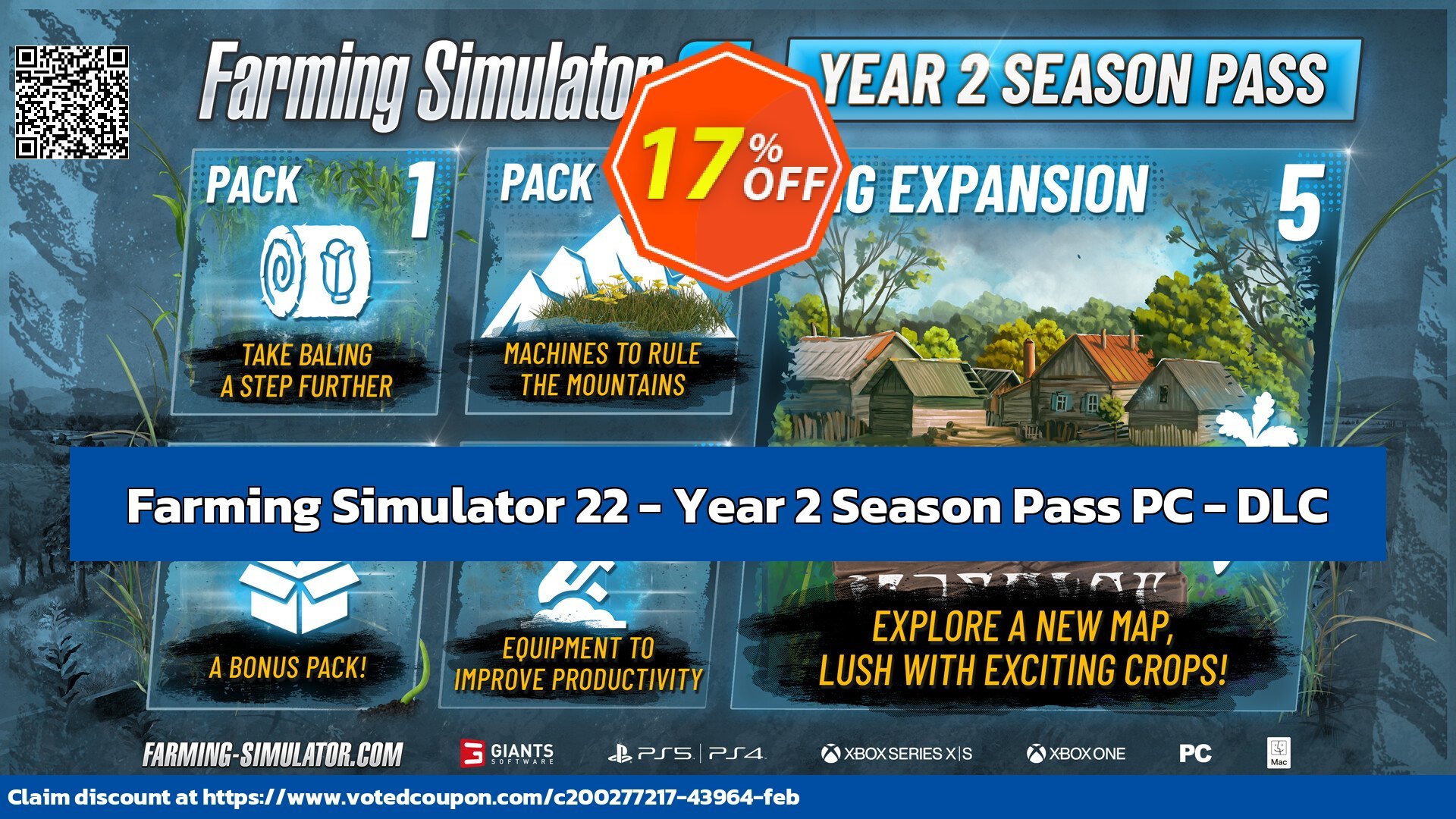 Farming Simulator 22 - Year 2 Season Pass PC - DLC Coupon Code May 2024, 18% OFF - VotedCoupon