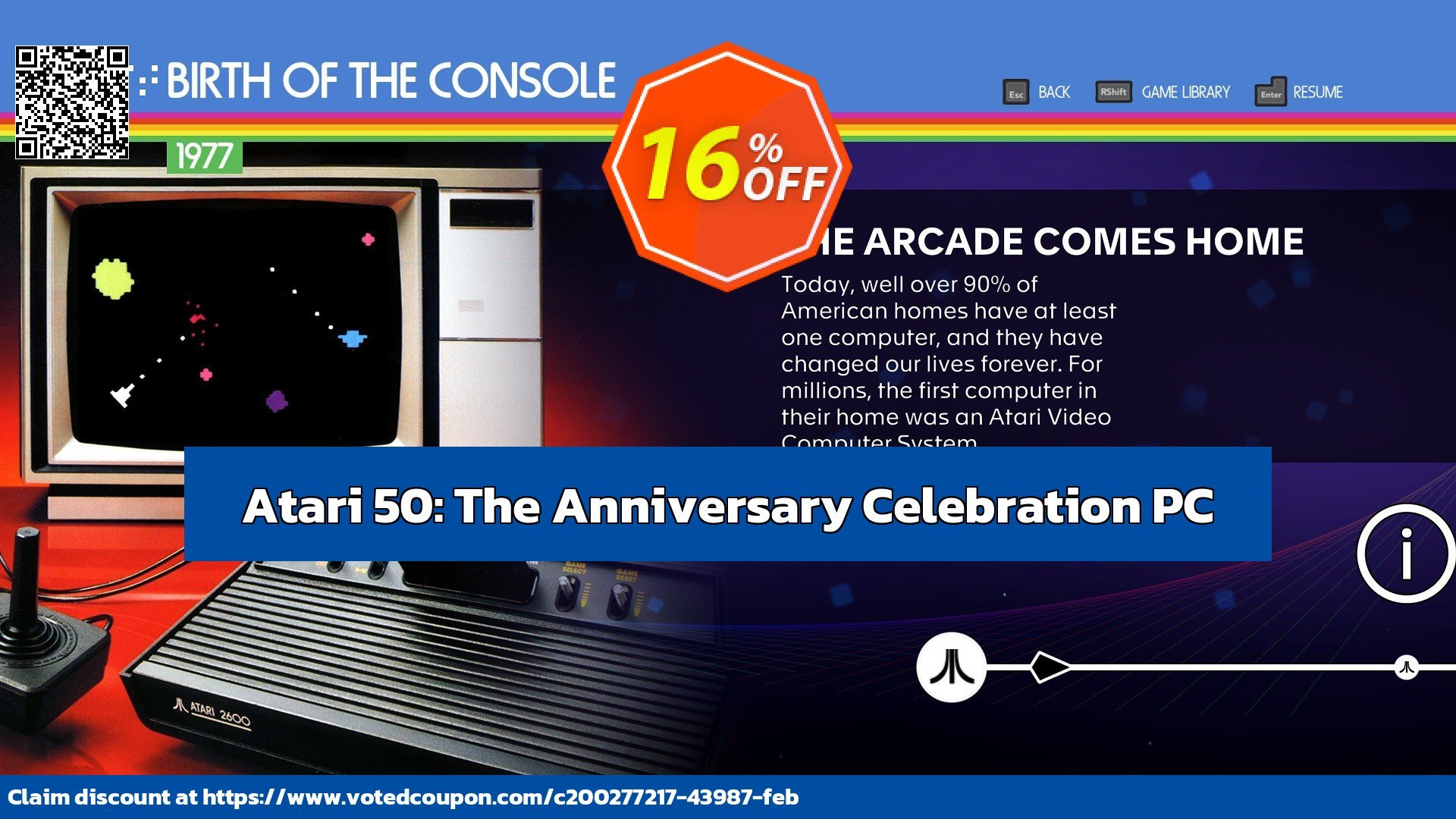 Atari 50: The Anniversary Celebration PC Coupon, discount Atari 50: The Anniversary Celebration PC Deal CDkeys. Promotion: Atari 50: The Anniversary Celebration PC Exclusive Sale offer