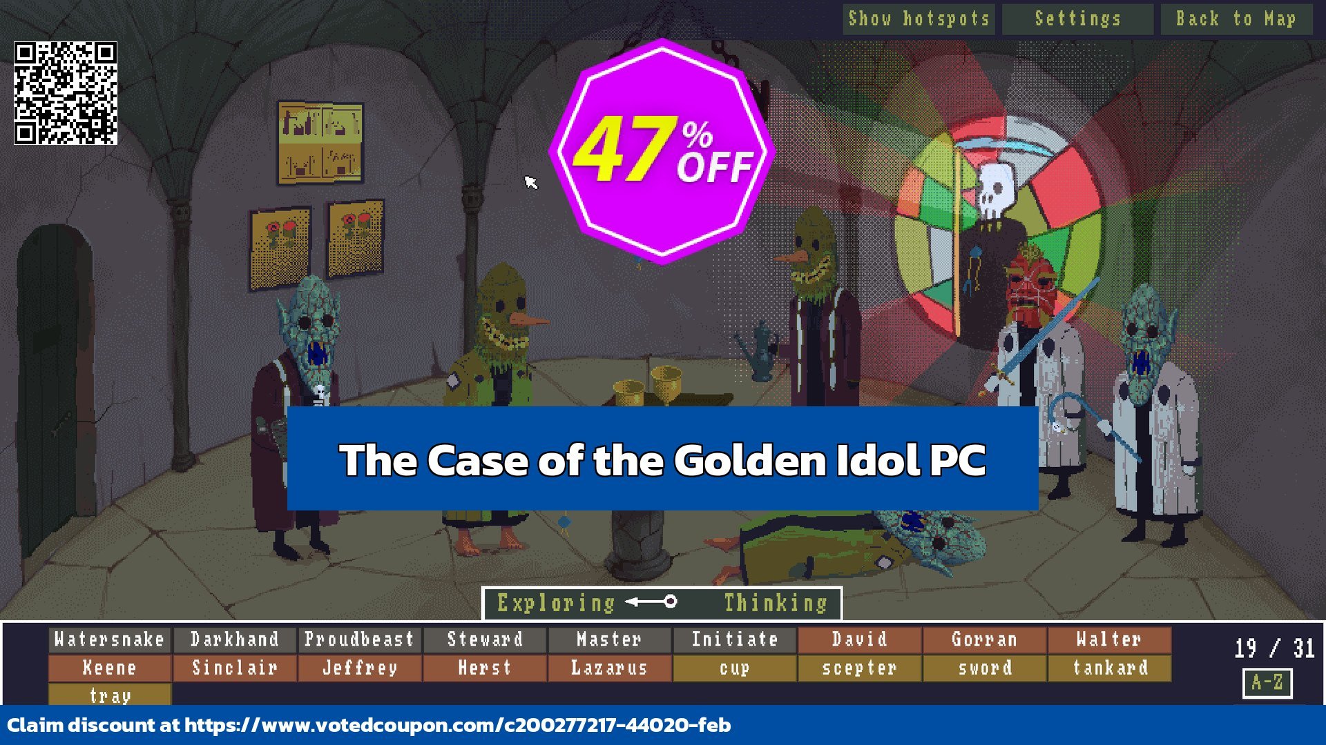 The Case of the Golden Idol PC Coupon, discount The Case of the Golden Idol PC Deal CDkeys. Promotion: The Case of the Golden Idol PC Exclusive Sale offer