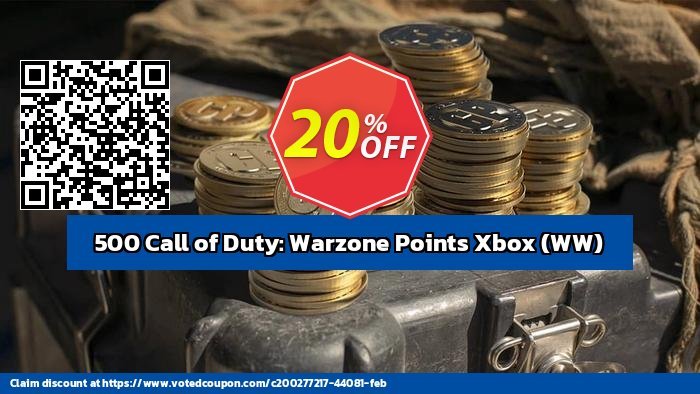 500 Call of Duty: Warzone Points Xbox, WW  Coupon, discount 500 Call of Duty: Warzone Points Xbox (WW) Deal CDkeys. Promotion: 500 Call of Duty: Warzone Points Xbox (WW) Exclusive Sale offer