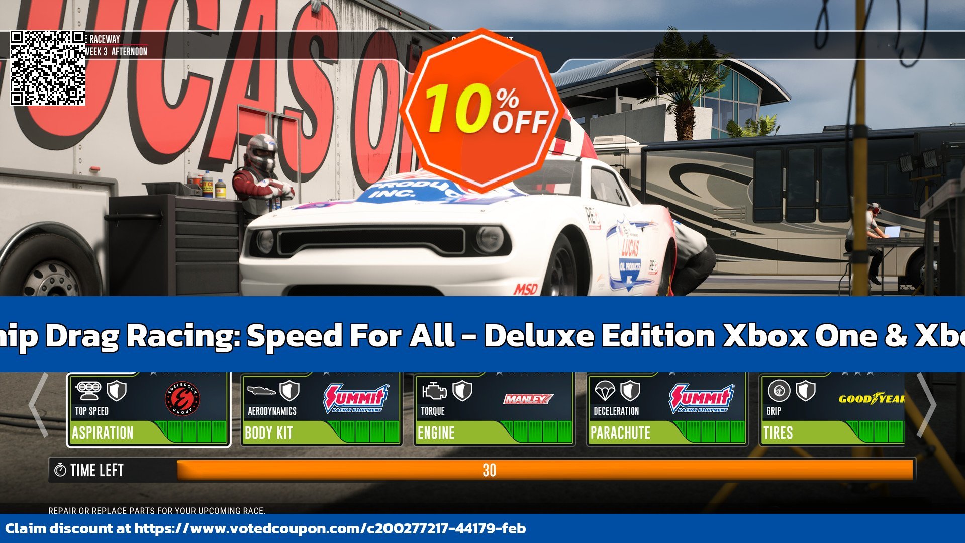 NHRA Championship Drag Racing: Speed For All - Deluxe Edition Xbox One & Xbox Series X|S, WW  voted-on promotion codes
