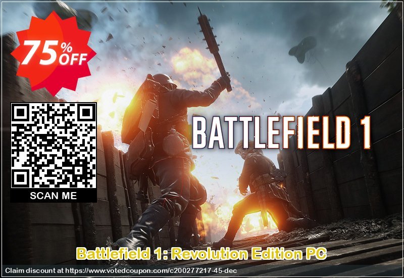 Battlefield 1: Revolution Edition PC Coupon, discount Battlefield 1: Revolution Edition PC Deal. Promotion: Battlefield 1: Revolution Edition PC Exclusive offer 
