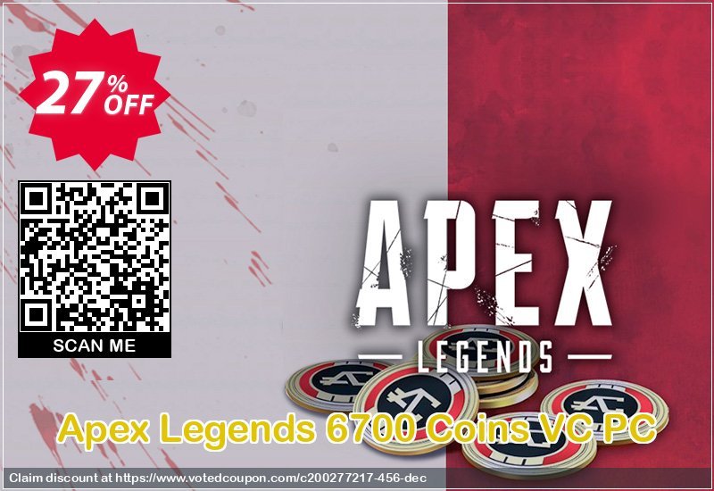 Apex Legends 6700 Coins VC PC Coupon, discount Apex Legends 6700 Coins VC PC Deal. Promotion: Apex Legends 6700 Coins VC PC Exclusive offer 