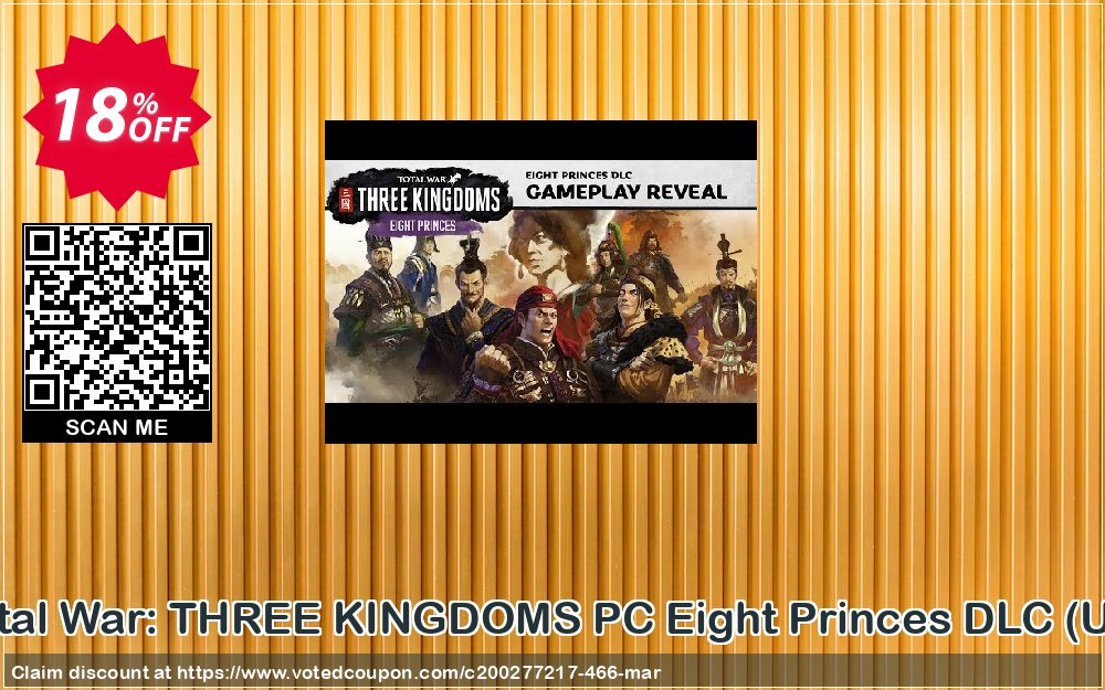 Total War: THREE KINGDOMS PC Eight Princes DLC, US  Coupon Code Apr 2024, 18% OFF - VotedCoupon