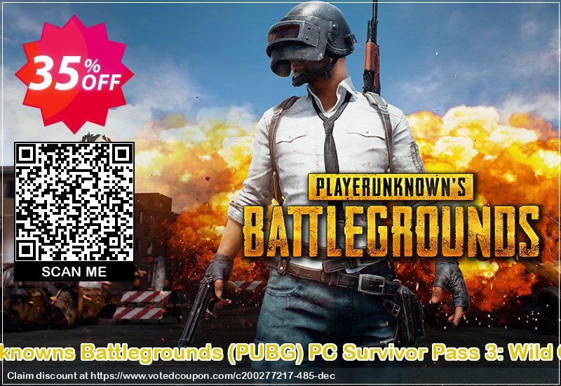 PlayerUnknowns Battlegrounds, PUBG PC Survivor Pass 3: Wild Card DLC Coupon Code Apr 2024, 35% OFF - VotedCoupon