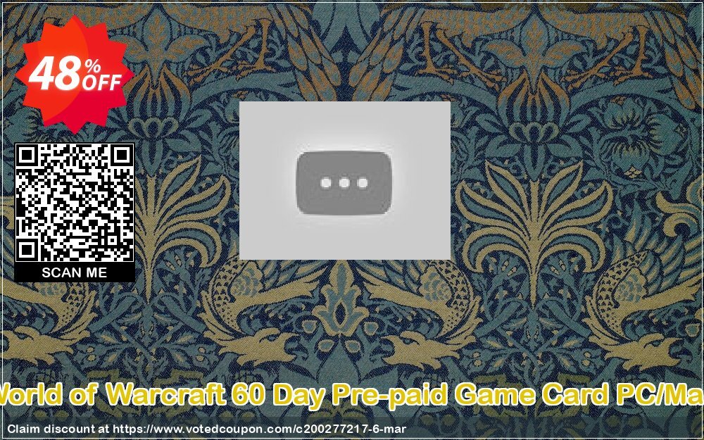 World of Warcraft 60 Day Pre-paid Game Card PC/MAC Coupon Code Apr 2024, 48% OFF - VotedCoupon