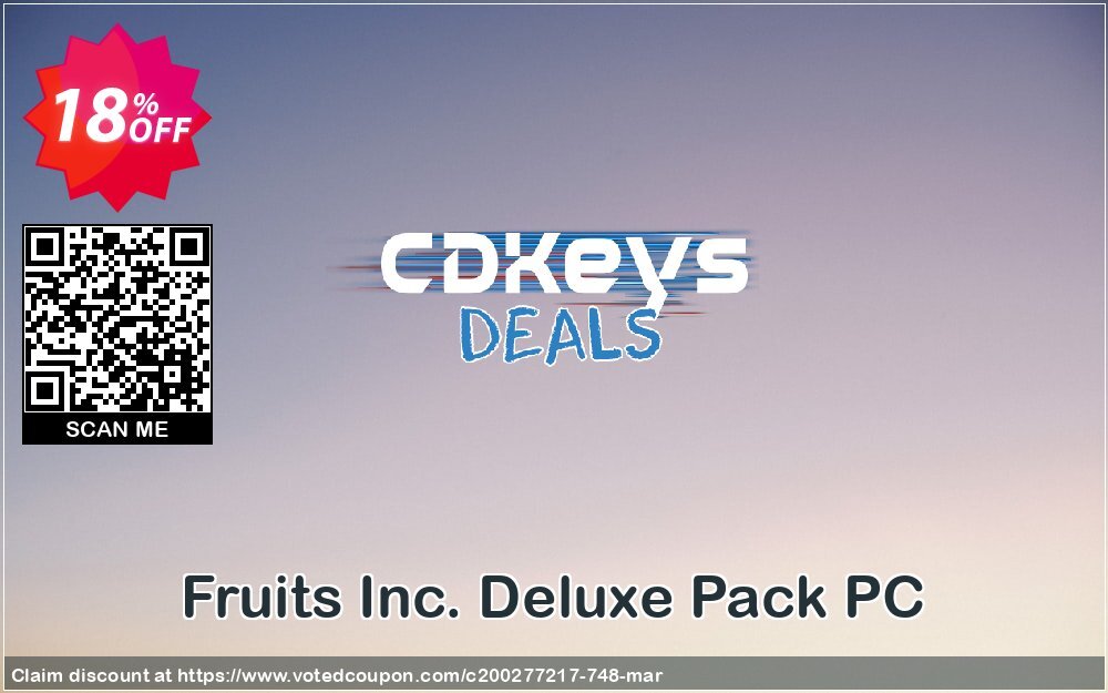 Fruits Inc. Deluxe Pack PC Coupon, discount Fruits Inc. Deluxe Pack PC Deal. Promotion: Fruits Inc. Deluxe Pack PC Exclusive offer 