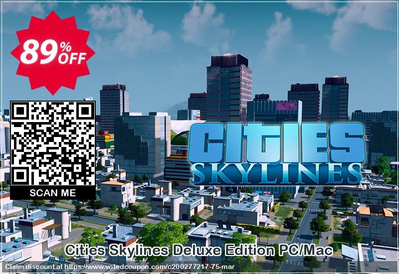 Cities Skylines Deluxe Edition PC/MAC Coupon, discount Cities Skylines Deluxe Edition PC/Mac Deal. Promotion: Cities Skylines Deluxe Edition PC/Mac Exclusive offer 