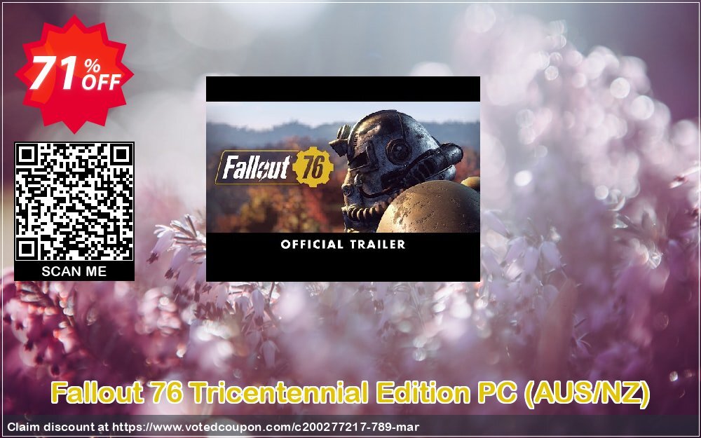 Fallout 76 Tricentennial Edition PC, AUS/NZ  Coupon, discount Fallout 76 Tricentennial Edition PC (AUS/NZ) Deal. Promotion: Fallout 76 Tricentennial Edition PC (AUS/NZ) Exclusive offer 