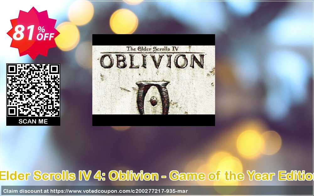 The Elder Scrolls IV 4: Oblivion - Game of the Year Edition PC Coupon, discount The Elder Scrolls IV 4: Oblivion - Game of the Year Edition PC Deal. Promotion: The Elder Scrolls IV 4: Oblivion - Game of the Year Edition PC Exclusive offer 