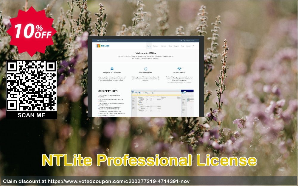 NTLite Professional Plan Coupon, discount NTLite Professional License Wonderful promotions code 2023. Promotion: Wonderful promotions code of NTLite Professional License 2023