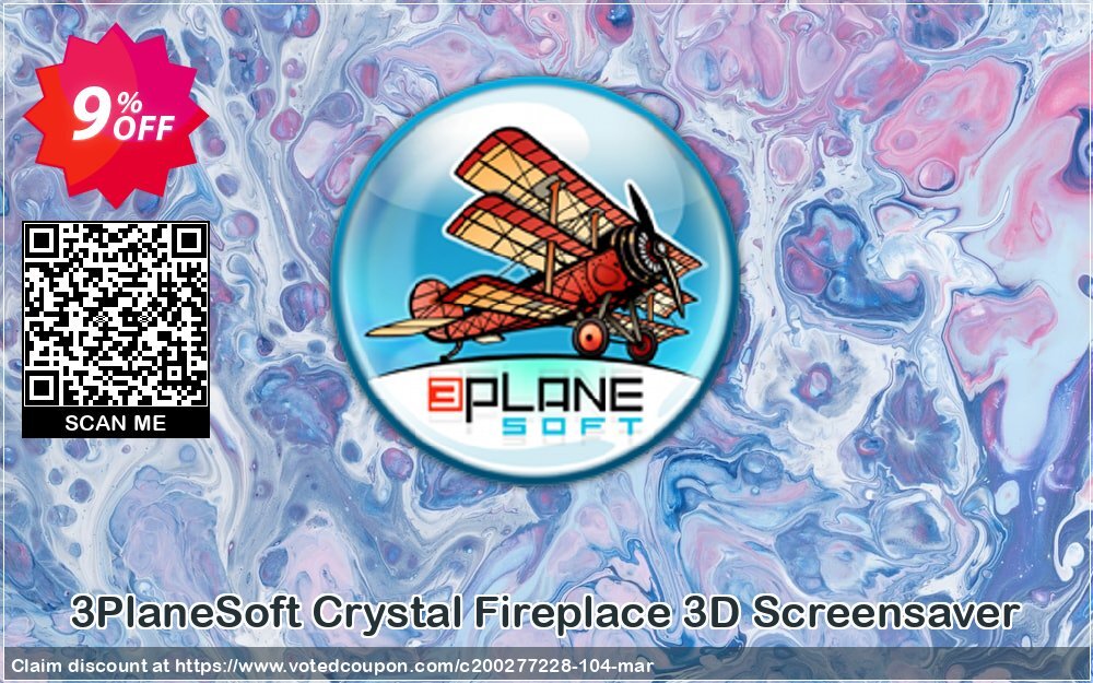 3PlaneSoft Crystal Fireplace 3D Screensaver