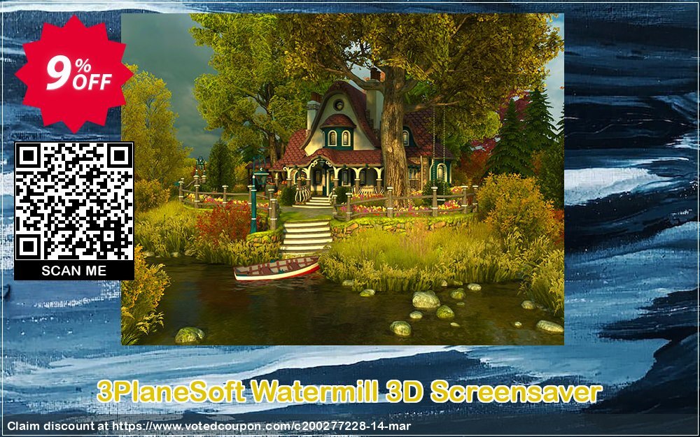 3PlaneSoft Watermill 3D Screensaver Coupon, discount 3PlaneSoft Watermill 3D Screensaver Coupon. Promotion: 3PlaneSoft Watermill 3D Screensaver offer discount