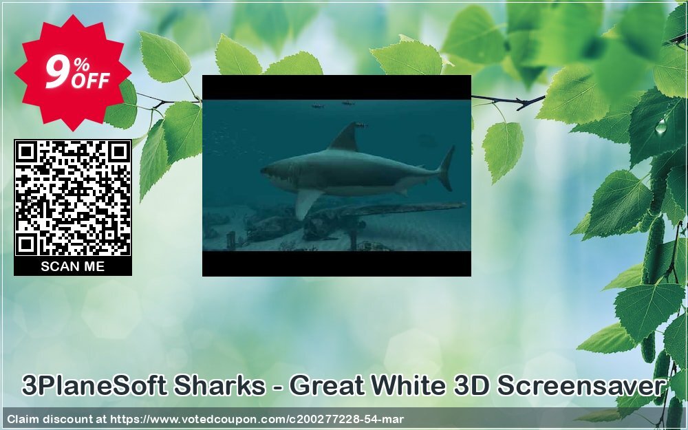 3PlaneSoft Sharks - Great White 3D Screensaver