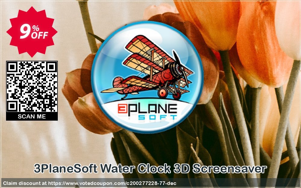 3PlaneSoft Water Clock 3D Screensaver