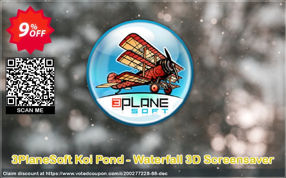 3PlaneSoft Koi Pond - Waterfall 3D Screensaver Coupon, discount 3PlaneSoft Koi Pond - Waterfall 3D Screensaver Coupon. Promotion: 3PlaneSoft Koi Pond - Waterfall 3D Screensaver offer discount