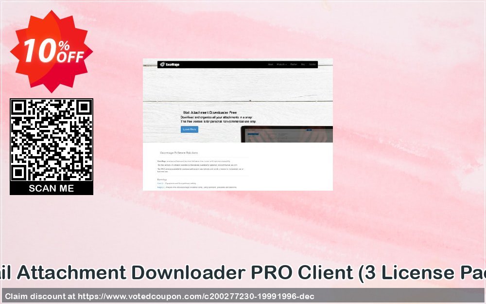 Mail Attachment Downloader PRO Client, 3 Plan Pack  Coupon, discount Mail Attachment Downloader PRO Client (3 License Pack) Stirring offer code 2023. Promotion: Stirring offer code of Mail Attachment Downloader PRO Client (3 License Pack) 2023