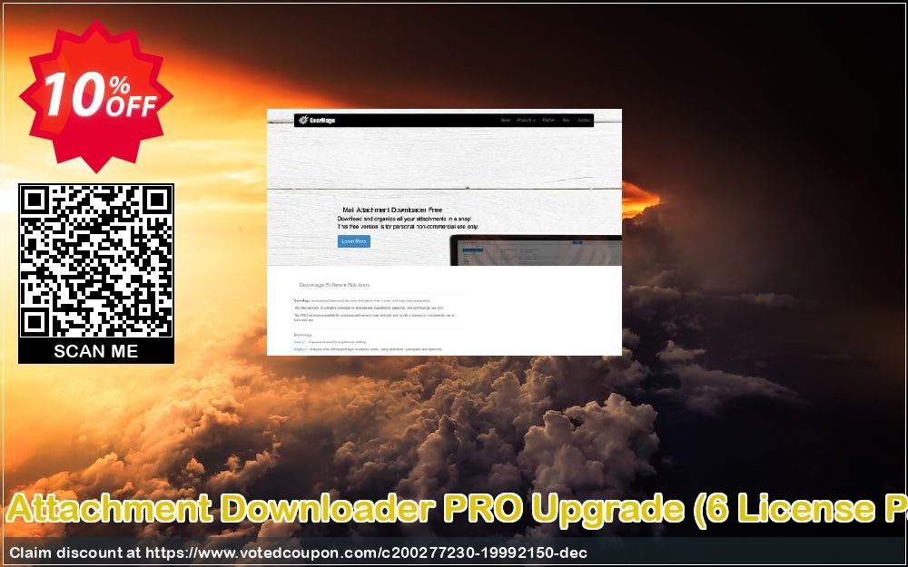 Mail Attachment Downloader PRO Upgrade, 6 Plan Pack  Coupon, discount Mail Attachment Downloader PRO Upgrade (6 License Pack) Exclusive offer code 2023. Promotion: Exclusive offer code of Mail Attachment Downloader PRO Upgrade (6 License Pack) 2023