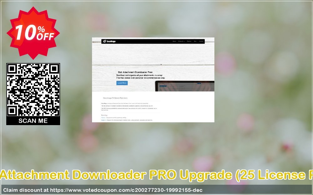 Mail Attachment Downloader PRO Upgrade, 25 Plan Pack  Coupon, discount Mail Attachment Downloader PRO Upgrade (25 License Pack) Staggering sales code 2024. Promotion: Staggering sales code of Mail Attachment Downloader PRO Upgrade (25 License Pack) 2024