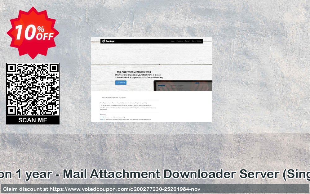 Subscription Yearly - Mail Attachment Downloader Server, Single Plan  Coupon, discount Subscription [1 Year with auto-renewal] - Mail Attachment Downloader Server (Single license) Staggering discounts code 2023. Promotion: Staggering discounts code of Subscription [1 Year with auto-renewal] - Mail Attachment Downloader Server (Single license) 2023