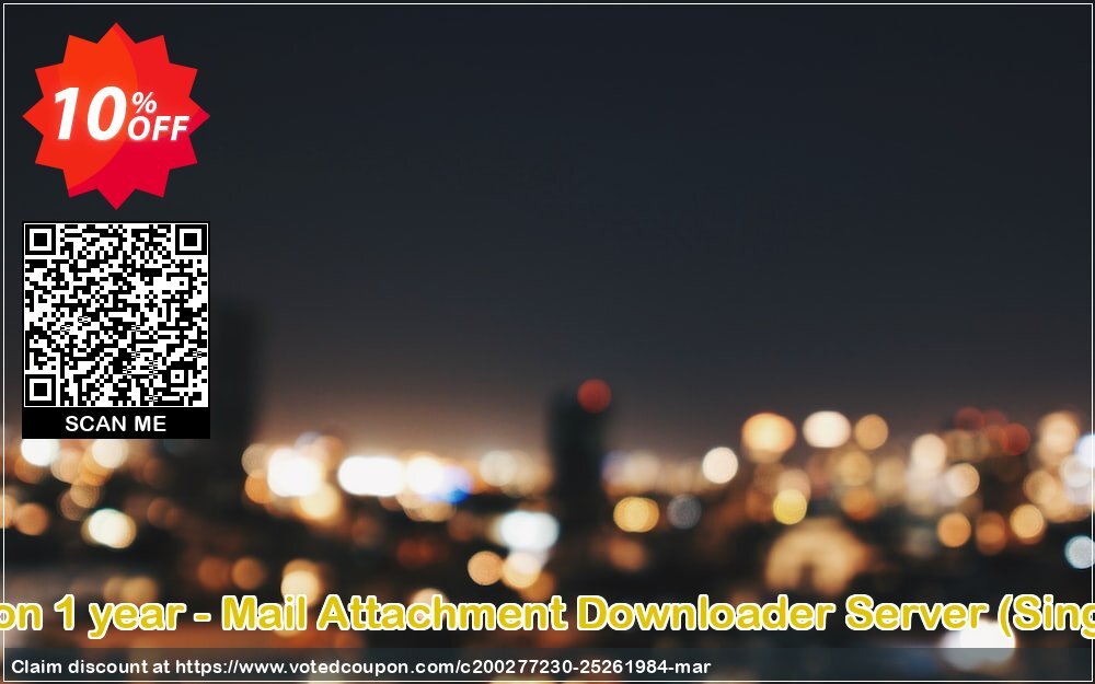 Subscription Yearly - Mail Attachment Downloader Server, Single Plan  Coupon, discount Subscription [1 Year with auto-renewal] - Mail Attachment Downloader Server (Single license) Staggering discounts code 2024. Promotion: Staggering discounts code of Subscription [1 Year with auto-renewal] - Mail Attachment Downloader Server (Single license) 2024