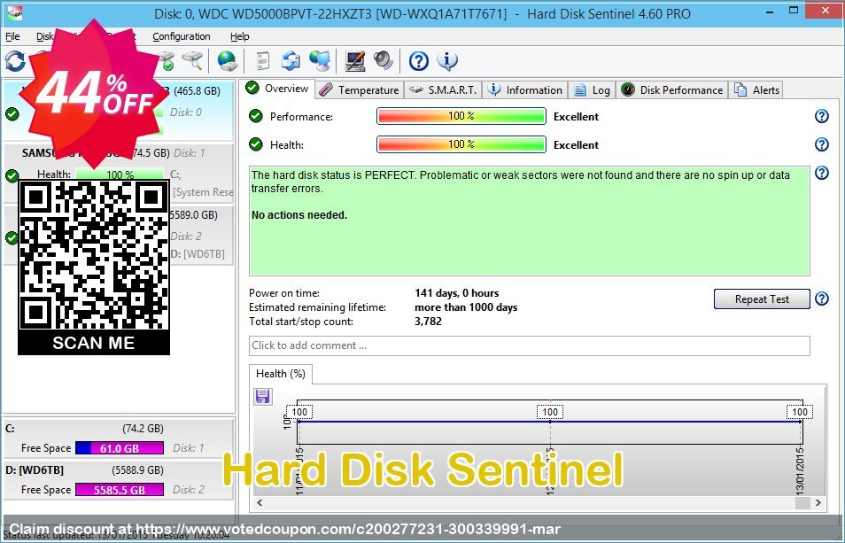 Hard Disk Sentinel Coupon Code Apr 2024, 44% OFF - VotedCoupon