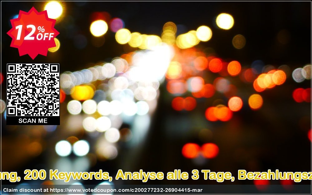 SEO-Dienstleistung, 200 Keywords, Analyse alle 3 Tage, Bezahlungszeitraum 1 Monat Coupon, discount SEO-Dienstleistung, 200 Keywords, Analyse alle 3 Tage, Bezahlungszeitraum 1 Monat Amazing offer code 2024. Promotion: Amazing offer code of SEO-Dienstleistung, 200 Keywords, Analyse alle 3 Tage, Bezahlungszeitraum 1 Monat 2024