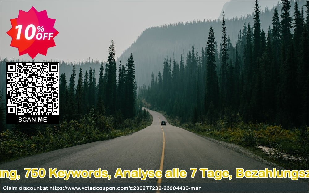 SEO-Dienstleistung, 750 Keywords, Analyse alle 7 Tage, Bezahlungszeitraum 1 Monat Coupon Code Apr 2024, 10% OFF - VotedCoupon