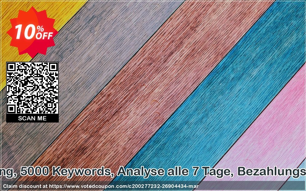 SEO-Dienstleistung, 5000 Keywords, Analyse alle 7 Tage, Bezahlungszeitraum 1 Monat Coupon Code May 2024, 10% OFF - VotedCoupon