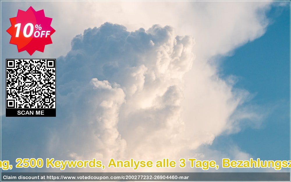 SEO-Dienstleistung, 2500 Keywords, Analyse alle 3 Tage, Bezahlungszeitraum 3 Monate Coupon Code Apr 2024, 10% OFF - VotedCoupon