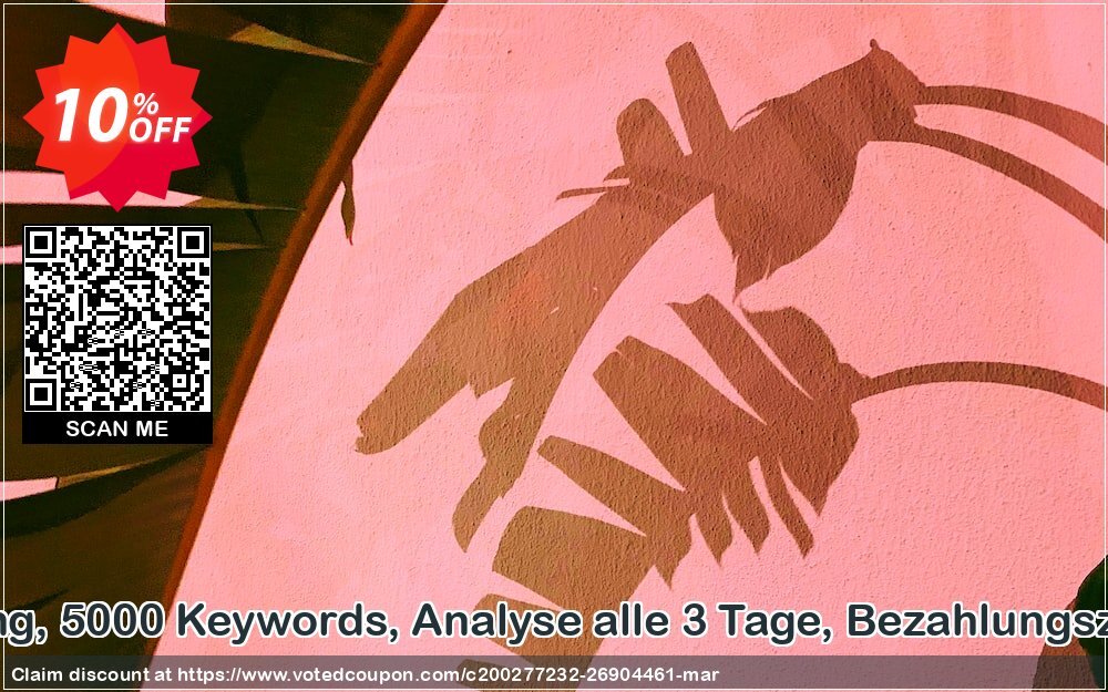 SEO-Dienstleistung, 5000 Keywords, Analyse alle 3 Tage, Bezahlungszeitraum 3 Monate Coupon Code Apr 2024, 10% OFF - VotedCoupon