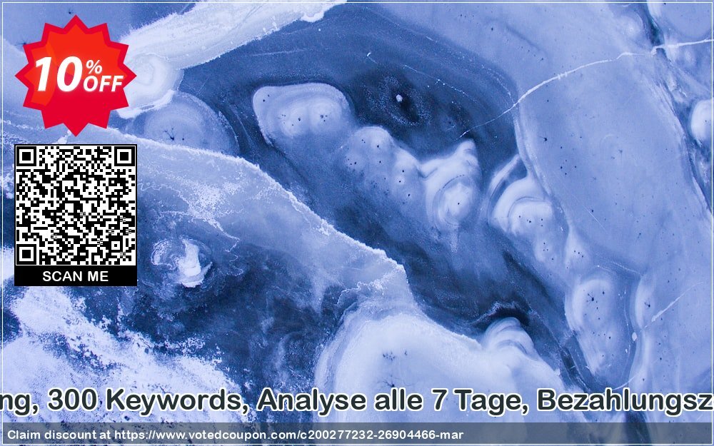 SEO-Dienstleistung, 300 Keywords, Analyse alle 7 Tage, Bezahlungszeitraum 3 Monate Coupon Code May 2024, 10% OFF - VotedCoupon