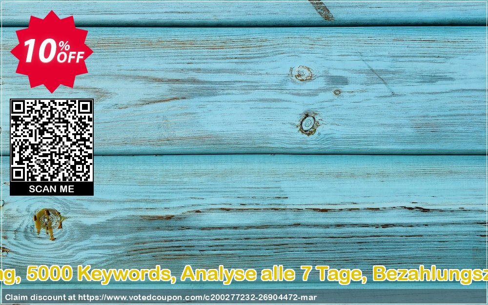 SEO-Dienstleistung, 5000 Keywords, Analyse alle 7 Tage, Bezahlungszeitraum 3 Monate Coupon Code Apr 2024, 10% OFF - VotedCoupon