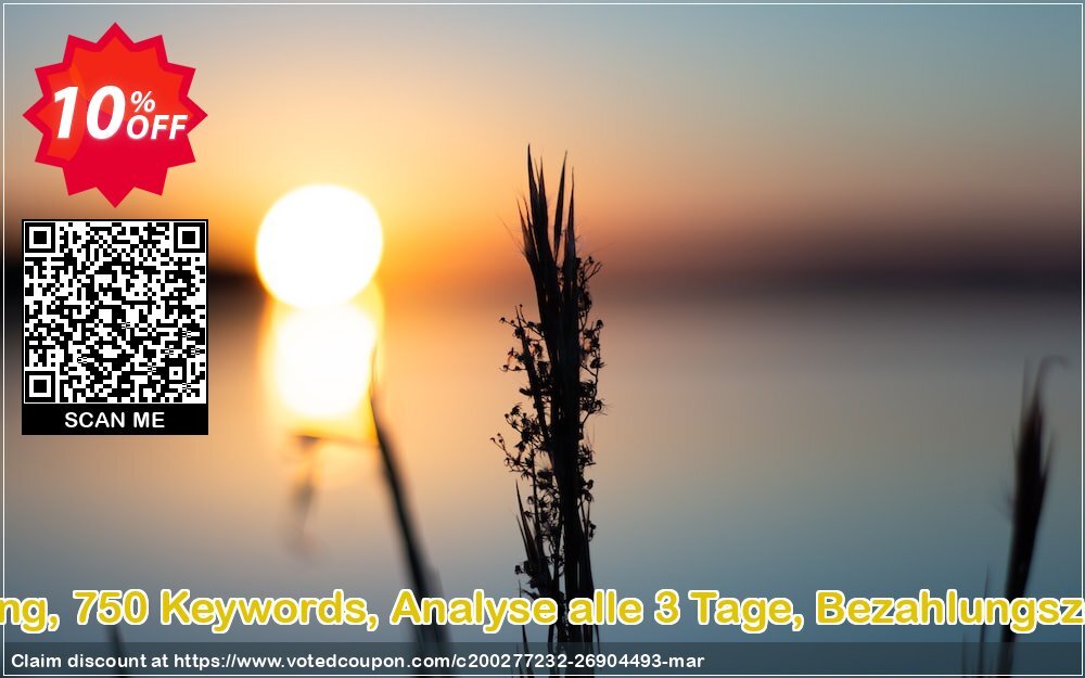 SEO-Dienstleistung, 750 Keywords, Analyse alle 3 Tage, Bezahlungszeitraum 6 Monate Coupon, discount SEO-Dienstleistung, 750 Keywords, Analyse alle 3 Tage, Bezahlungszeitraum 6 Monate Amazing discount code 2024. Promotion: Amazing discount code of SEO-Dienstleistung, 750 Keywords, Analyse alle 3 Tage, Bezahlungszeitraum 6 Monate 2024