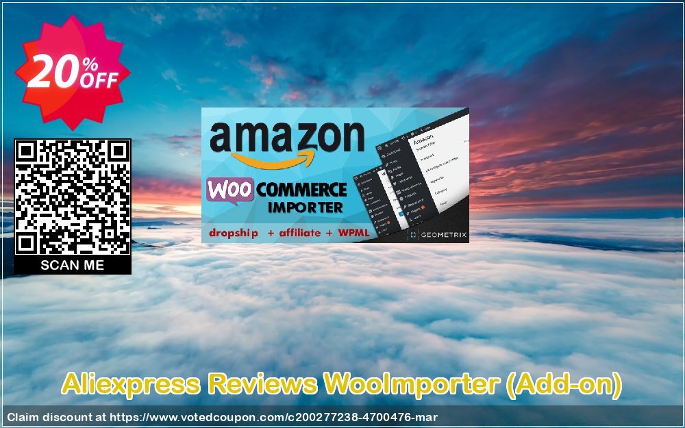 Aliexpress Reviews WooImporter, Add-on  Coupon, discount Aliexpress Reviews WooImporter. Add-on for WooImporter. Wondrous discount code 2024. Promotion: Wondrous discount code of Aliexpress Reviews WooImporter. Add-on for WooImporter. 2024