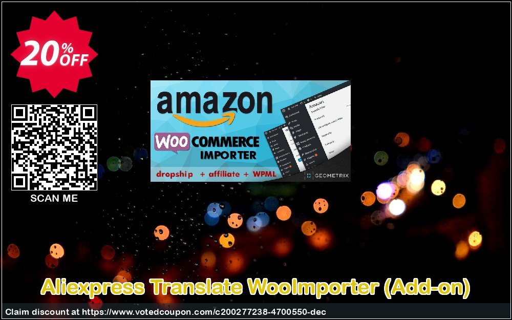 Aliexpress Translate WooImporter, Add-on  Coupon, discount Aliexpress Translate WooImporter. Add-on for WooImporter. Best sales code 2023. Promotion: Best sales code of Aliexpress Translate WooImporter. Add-on for WooImporter. 2023
