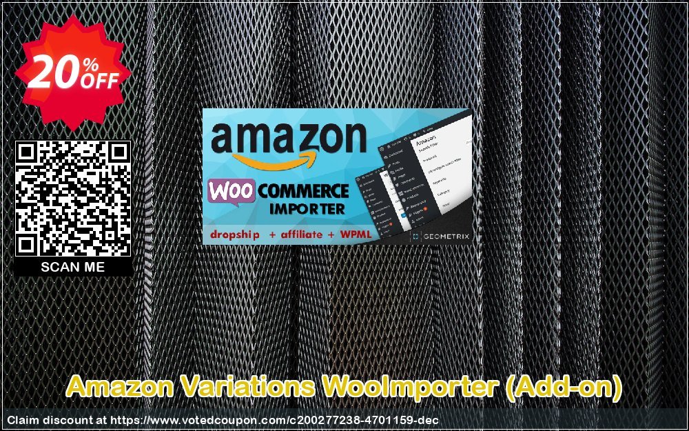 Amazon Variations WooImporter, Add-on  Coupon, discount Amazon Variations WooImporter. Add-on for WooImporter. Stirring sales code 2023. Promotion: Stirring sales code of Amazon Variations WooImporter. Add-on for WooImporter. 2023
