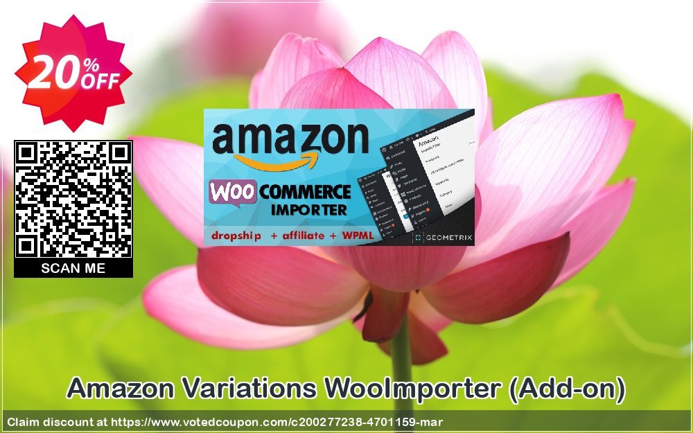 Amazon Variations WooImporter, Add-on  Coupon, discount Amazon Variations WooImporter. Add-on for WooImporter. Stirring sales code 2024. Promotion: Stirring sales code of Amazon Variations WooImporter. Add-on for WooImporter. 2024