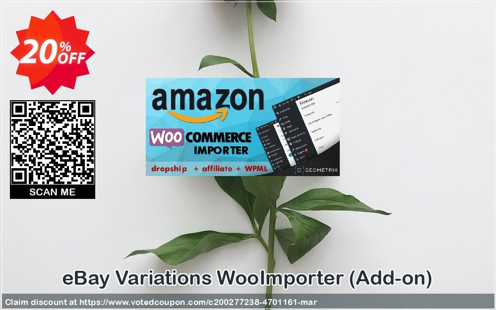 eBay Variations WooImporter, Add-on  Coupon, discount eBay Variations WooImporter. Add-on for WooImporter. Formidable offer code 2024. Promotion: Formidable offer code of eBay Variations WooImporter. Add-on for WooImporter. 2024