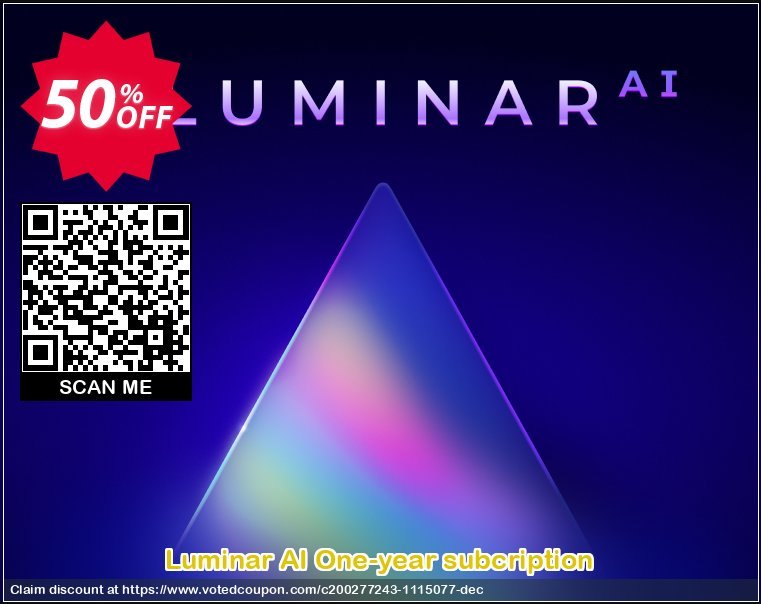 Luminar AI One-year subcription Coupon, discount Black Friday Offer (LIVE NOW). Promotion: Imposing discount code of Luminar AI One-year subcription, tested & approved