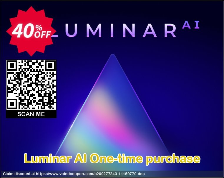 Luminar AI One-time purchase Coupon, discount 40% OFF Luminar AI One-time purchase, verified. Promotion: Imposing discount code of Luminar AI One-time purchase, tested & approved