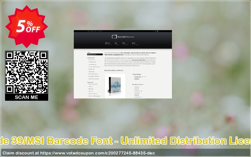 Code 39/MSI Barcode Font - Unlimited Distribution Plan Coupon, discount Code 39/MSI Barcode Font - Unlimited Distribution License Wonderful discount code 2023. Promotion: Wonderful discount code of Code 39/MSI Barcode Font - Unlimited Distribution License 2023
