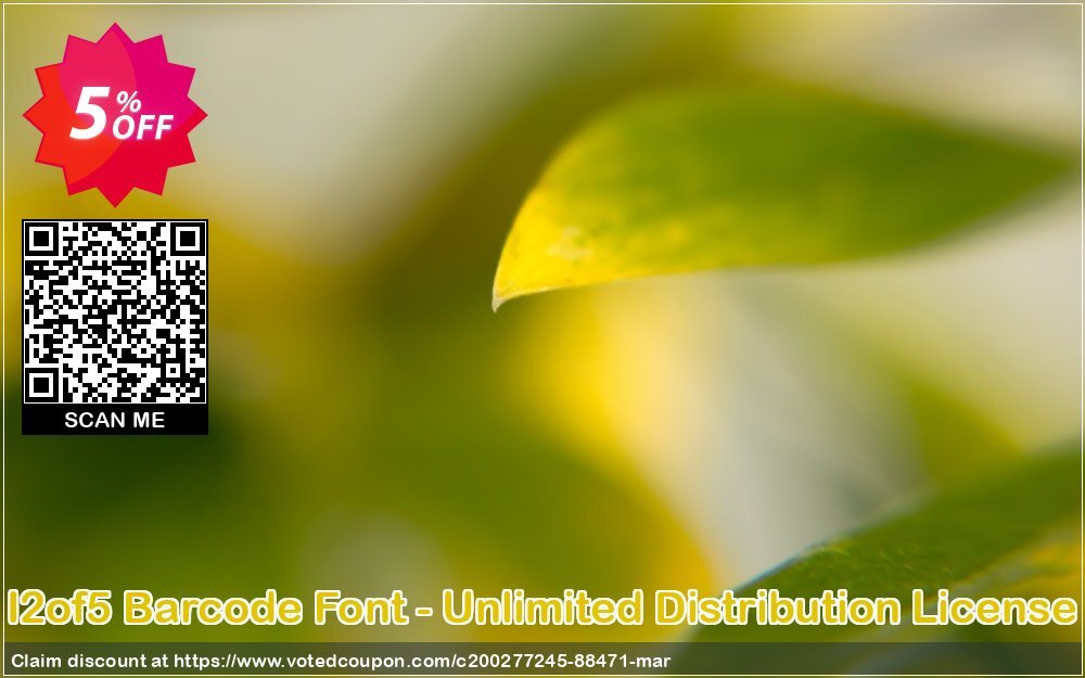 I2of5 Barcode Font - Unlimited Distribution Plan Coupon Code May 2024, 5% OFF - VotedCoupon