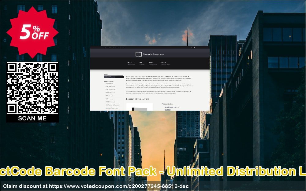 ConnectCode Barcode Font Pack - Unlimited Distribution Plan Coupon, discount ConnectCode Barcode Font Pack - Unlimited Distribution License Fearsome discount code 2023. Promotion: Fearsome discount code of ConnectCode Barcode Font Pack - Unlimited Distribution License 2023