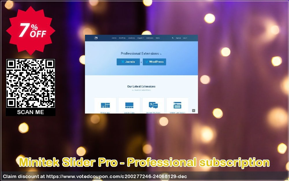 Minitek Slider Pro - Professional subscription Coupon, discount Minitek Slider Pro - Professional subscription Dreaded sales code 2024. Promotion: Dreaded sales code of Minitek Slider Pro - Professional subscription 2024