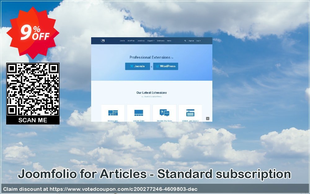 Joomfolio for Articles - Standard subscription Coupon, discount Joomfolio for Articles - Standard subscription Stirring deals code 2023. Promotion: Stirring deals code of Joomfolio for Articles - Standard subscription 2023