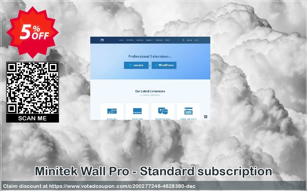 Minitek Wall Pro - Standard subscription Coupon, discount Minitek Wall Pro - Standard subscription Exclusive sales code 2023. Promotion: Exclusive sales code of Minitek Wall Pro - Standard subscription 2023