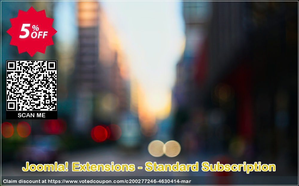 Joomla! Extensions - Standard Subscription Coupon Code May 2024, 5% OFF - VotedCoupon